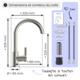 Robinet mitigeur cuisine Instmaier LEONA inox