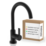 Robinet mitigeur cuisine Instmaier LEONA noir mat