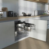 Panier tiroir télescopique Chromé pour meuble 60cm