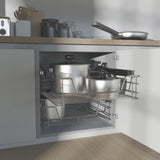 Panier tiroir télescopique Chromé pour meuble 50cm