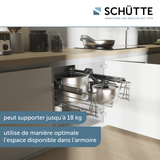 Panier tiroir télescopique Chromé pour meuble 50cm