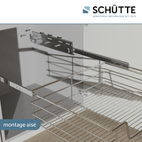 Panier tiroir télescopique Chromé pour meuble 50cm