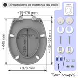 Abattant WC ovale en duroplast gris avec frein de chute ALMA