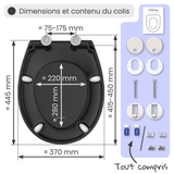 Abattant WC ovale en duroplast noir avec frein de chute ALMA