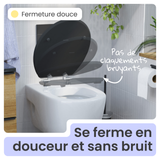 Abattant WC ovale en MDF noir avec frein de chute GAIA