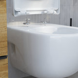 Abattant WC forme en D en duroplast blanc avec frein de chute ALMA