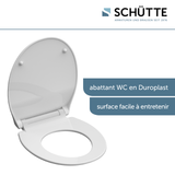 Abattant WC extra fin en duroplast SLIM avec frein de chute Blanc