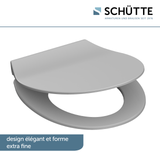 Abattant WC extra fin en duroplast SLIM avec frein de chute Gris clair