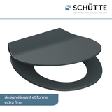 Abattant WC extra fin en duroplast SLIM avec frein de chute Anthracite