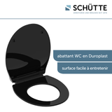 Abattant WC extra fin en duroplast SLIM avec frein de chute Noir