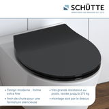 Abattant WC extra fin en duroplast SLIM avec frein de chute Noir