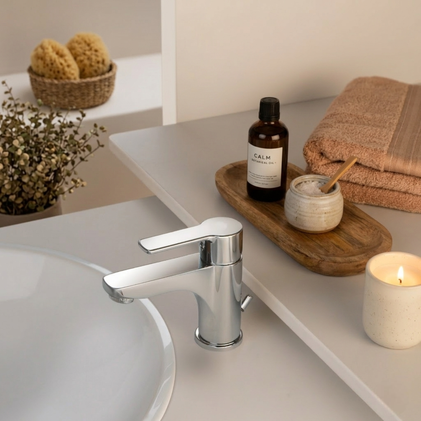 Robinet salle de bain FJORD chromé - robinet pour lavabo de salle de bain