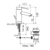 Robinet salle de bain Paffoni ORAGE chromé - robinet pour lavabo de salle de bain