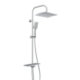 Colonne de douche EASY DELUXE chromé avec pommeau de douche effet pluie - raclette incluse