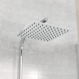 Colonne de douche EASY DELUXE chromé avec pommeau de douche effet pluie - raclette incluse