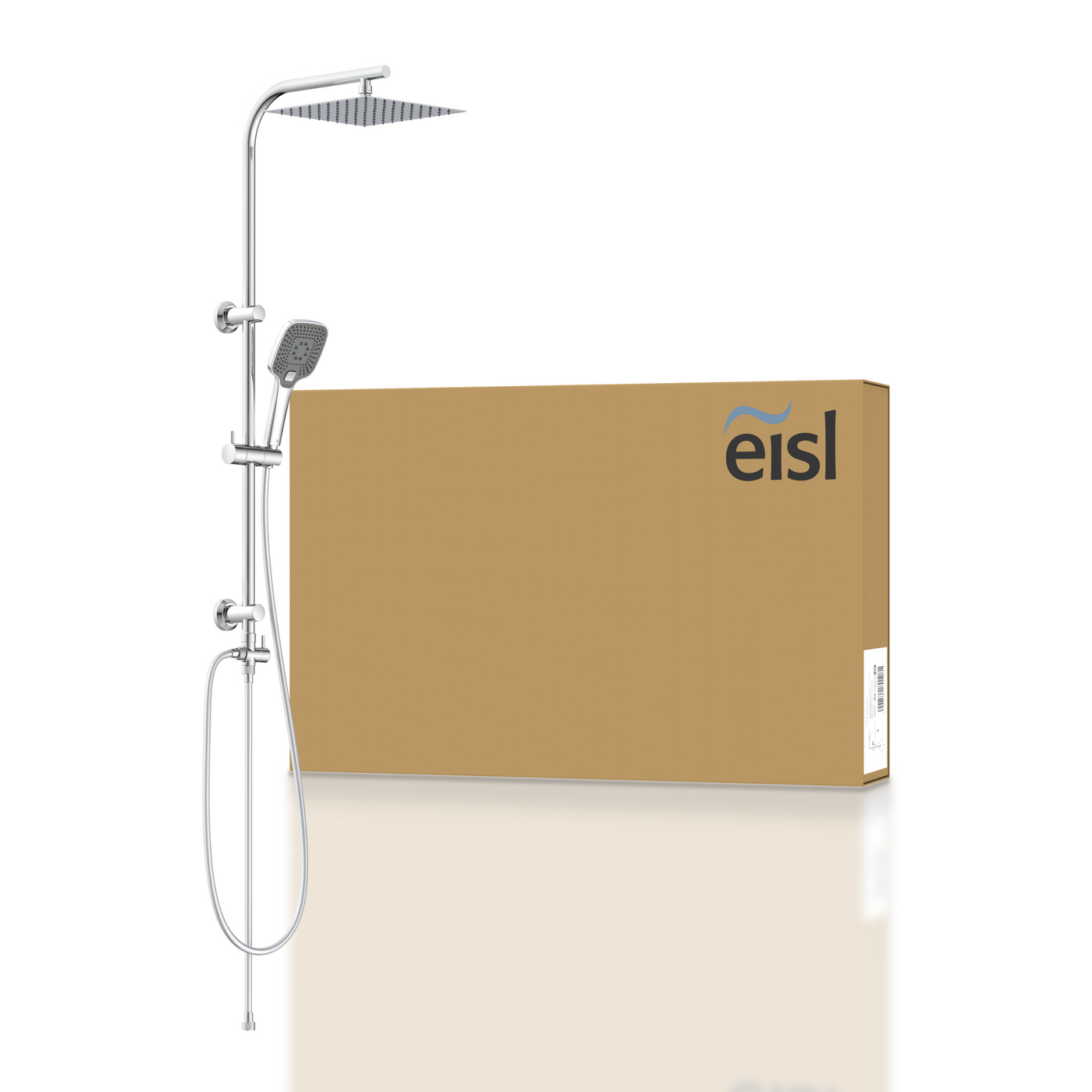 Colonne de douche EASY DELUXE chromé avec pommeau de douche effet pluie - raclette incluse