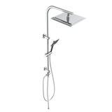 Colonne de douche EASY DELUXE chromé avec pommeau de douche effet pluie - raclette incluse