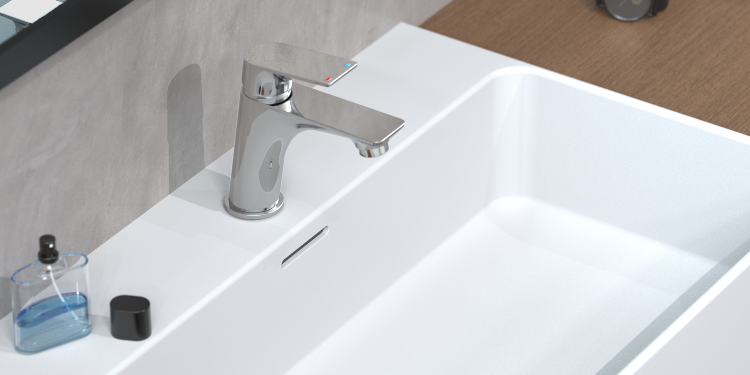 Mitigeur BOSTON chromé, un classique revisité pour une salle de bain moderne.