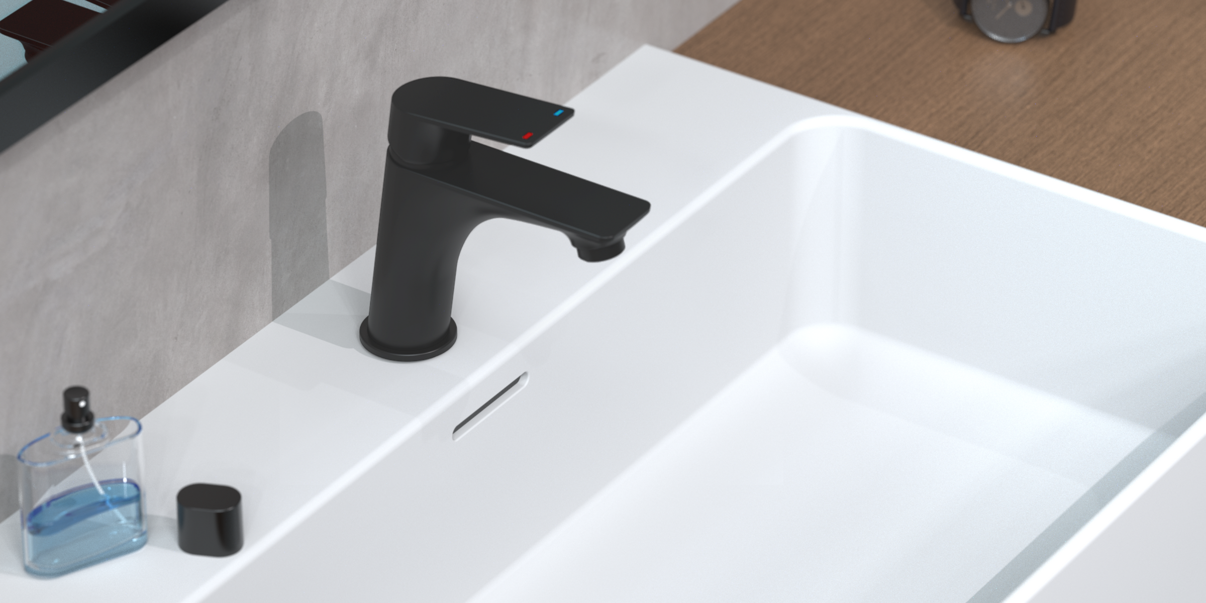 Mitigeur BOSTON noir mat, raffinement et robustesse pour un usage quotidien.