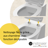 Abattant WC ovale en duroplast blanc avec frein de chute - WHITE