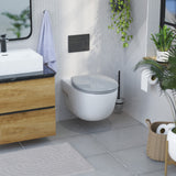 Abattant WC ovale en duroplast gris avec frein de chute ALMA