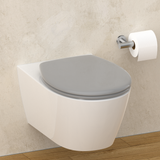 Abattant WC ovale en duroplast gris avec frein de chute ALMA