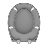 Abattant WC ovale en duroplast gris avec frein de chute ALMA