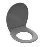 Abattant WC ovale en duroplast gris avec frein de chute ALMA