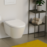 Abattant WC forme en D en duroplast blanc avec frein de chute