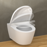 Abattant WC forme en D en duroplast blanc avec frein de chute