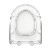 Abattant WC forme en D en duroplast blanc avec frein de chute