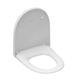 Abattant WC forme en D en duroplast blanc avec frein de chute