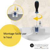 Abattant WC forme en D en duroplast blanc avec frein de chute