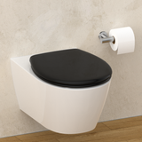 Abattant WC ovale en duroplast noir avec frein de chute ALMA