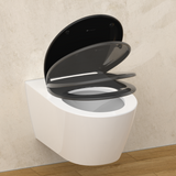 Abattant WC ovale en duroplast noir avec frein de chute ALMA