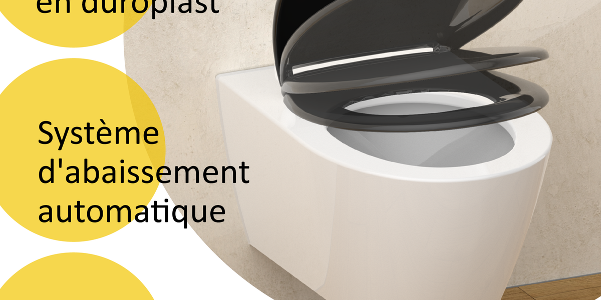 Abattant WC noir – Design moderne et solide • Cuisissimo