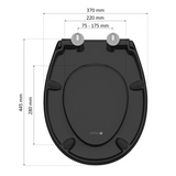 Abattant WC ovale en duroplast noir avec frein de chute ALMA