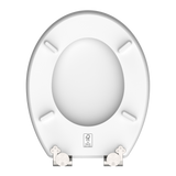 Abattant WC ovale en MDF blanc avec frein de chute