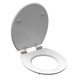 Abattant WC ovale en MDF blanc avec frein de chute