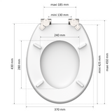 Abattant WC ovale en MDF noir avec frein de chute GAIA