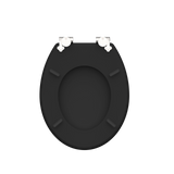 Abattant WC ovale en MDF noir avec frein de chute GAIA