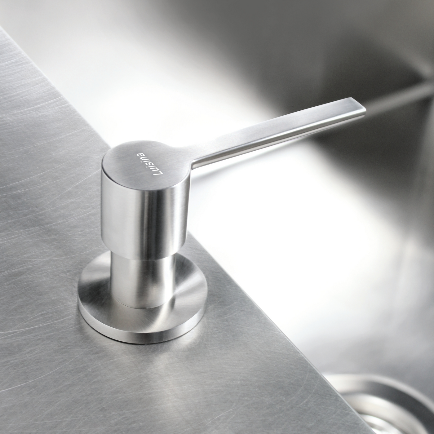 Distributeur savon cuisine encastrable Luisina inox massif