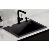 Distributeur savon cuisine encastrable Luisina inox revêtement PVD noir mat