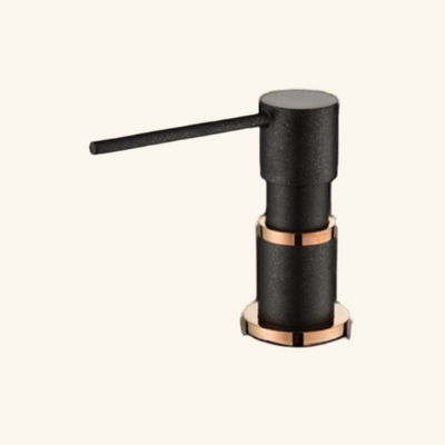 Distributeur savon cuisine encastrable Helika noir et cuivre