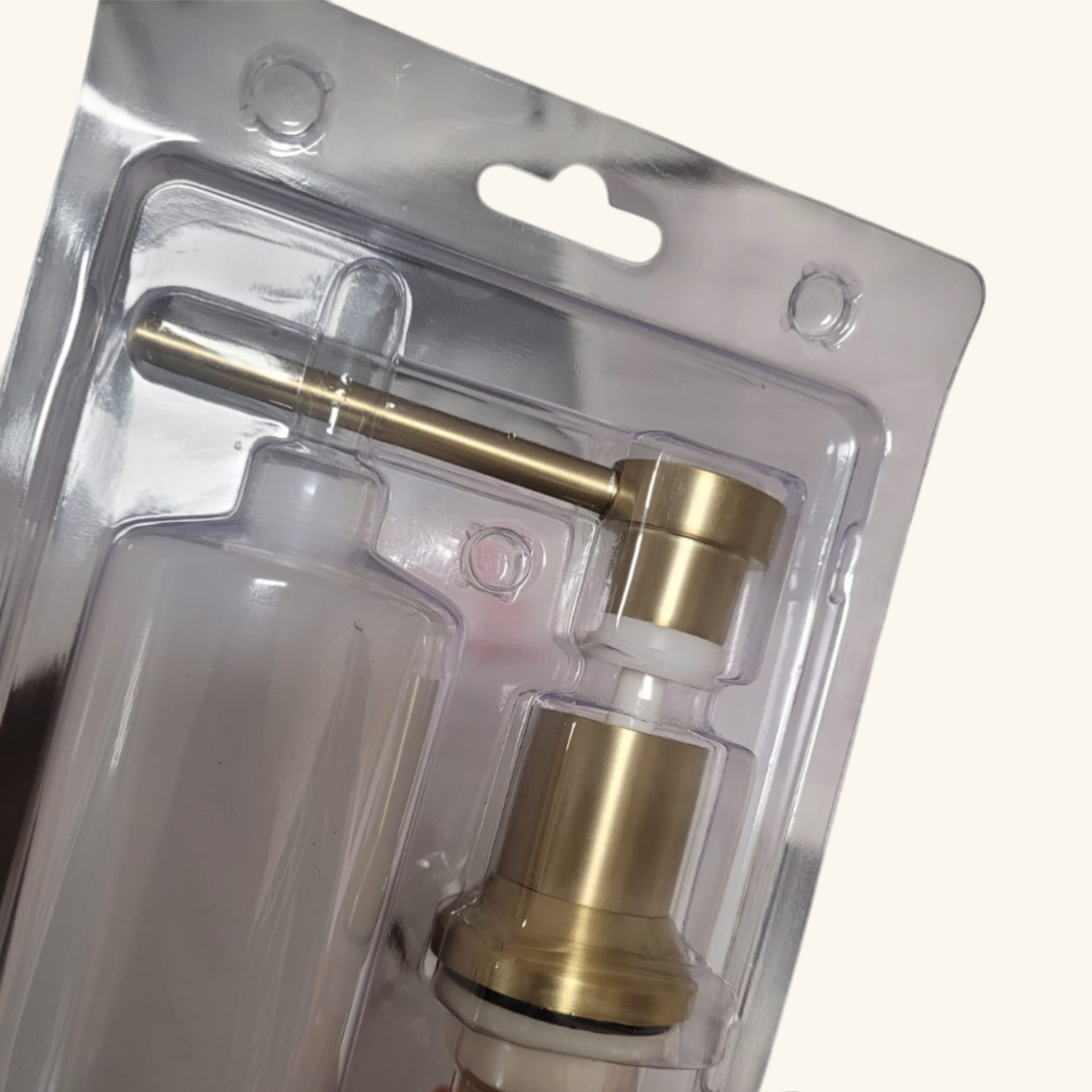 Distributeur savon cuisine encastrable Helika doré Gold