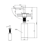 Distributeur savon cuisine encastrable inox noir métallisé MAYA