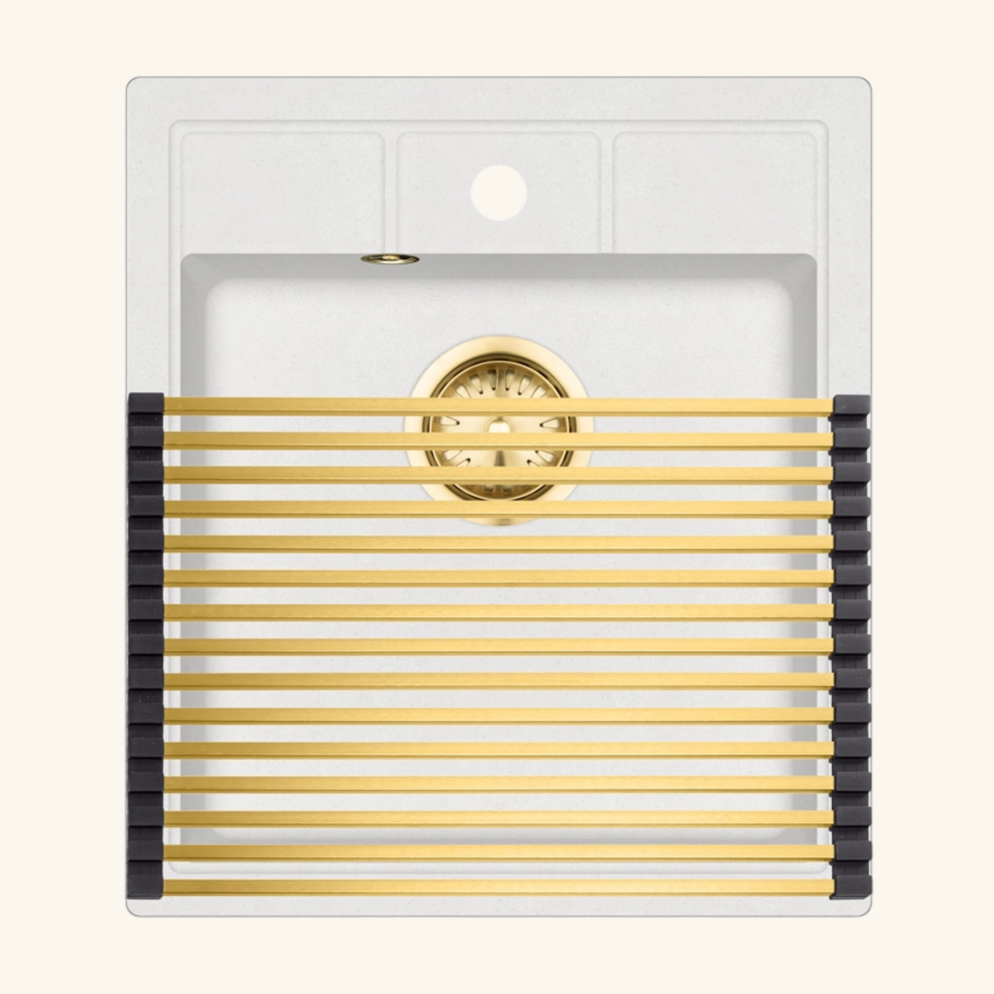 Egouttoir vaisselle rabattable inox doré Helika - dessous de plat doré