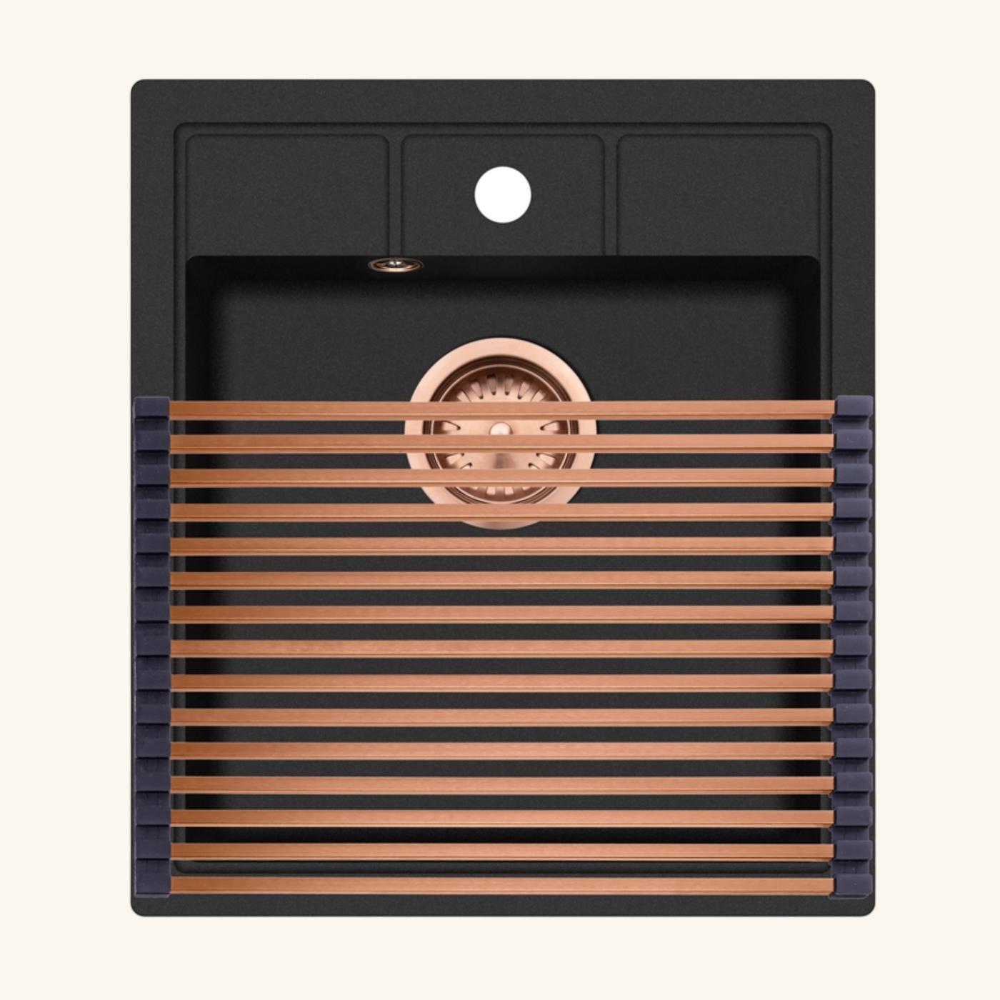 Egouttoir vaisselle rabattable inox cuivre Helika - dessous de plat cuivré