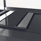 Egouttoir rabattable inox brossé et planche à découper en verre noir