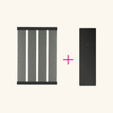 Egouttoir rabattable inox brossé et planche à découper en verre noir